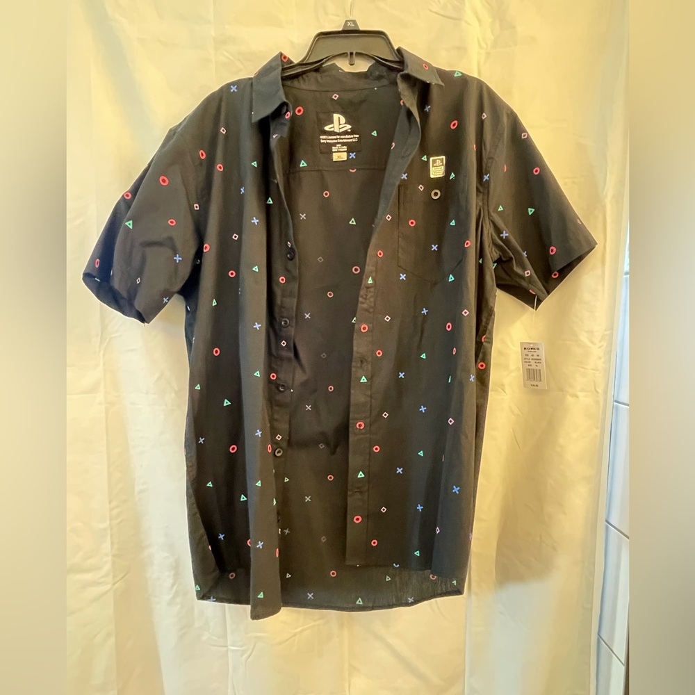 Sony Black Geometric Men's Shirt